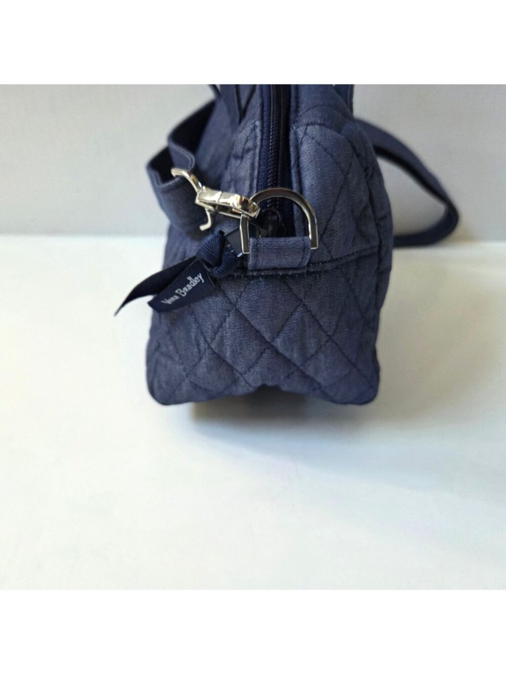 Vera Bradley Purse Mini Satchel Blue Moonlight Navy Quilted Crossbody Bag - Picture 4 of 12